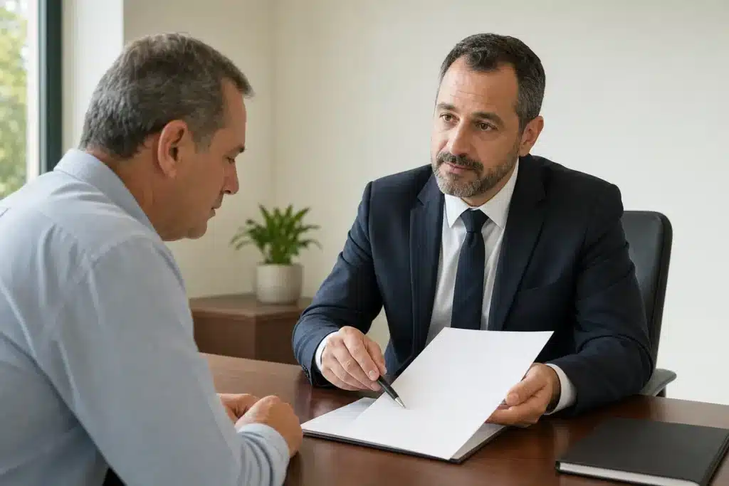 עורך דין ביטוח לאומי מסביר למבוטח את מכתב ההחלטה של המוסד לביטוח לאומי